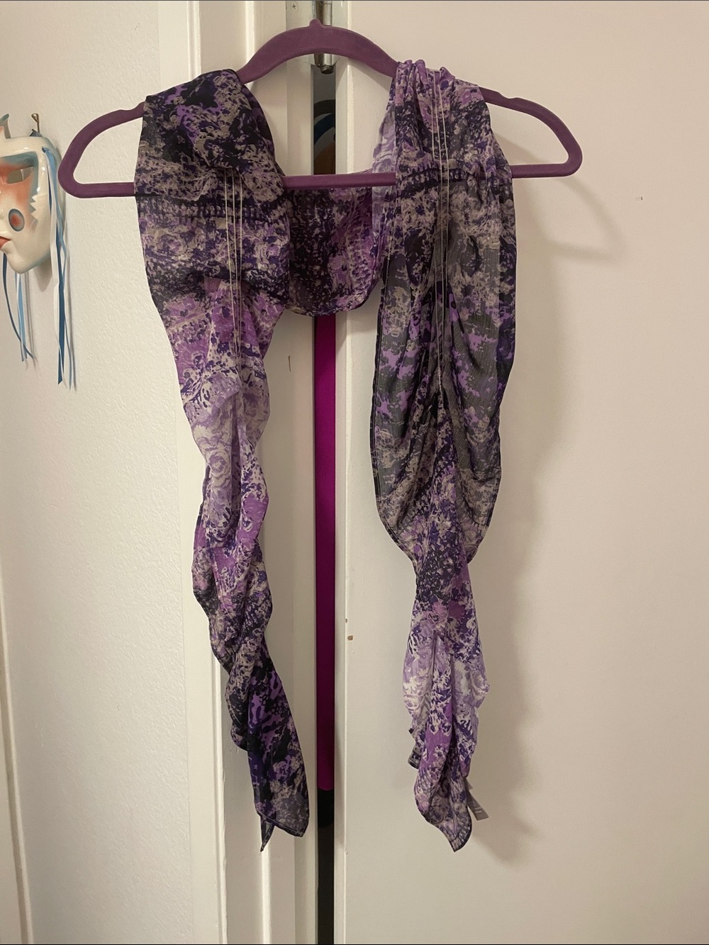 Chico's Purple Multi-Tone Patterned Scarf